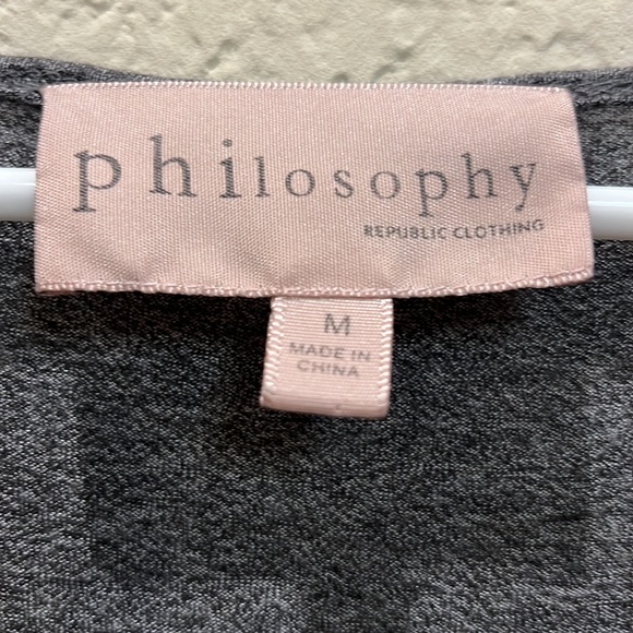 PHILOSOPHY WOMEN’S GRAY TOP LONG SLEEVE SIZE M - Picture 6 of 9